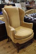 Georgian style wing easy chair on cabriole legs