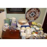Large Imari charger, Spode Golden Jubilee bowl, two canteens of cutlery, Oriental and other china,