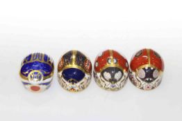 Four Royal Crown Derby ladybird paperweights