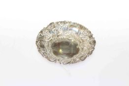 Victorian pierced silver dish,