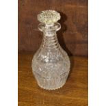 Antique crystal decanter and stopper