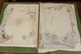 Folio of Oriental rice paper pictures