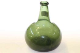 Green glass onion bottle, 16.