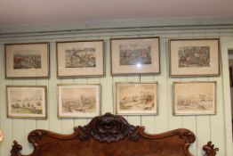 Set of four framed hunting prints,