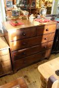 Early 19th Century mahogany chest of two short above three long drawers on bracket feet,