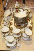 Royal Albert Country Roses dinner and tea service, six place setting,