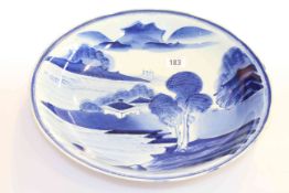 Chinese blue and white landscape plaque
