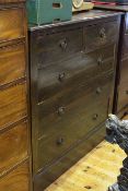 Edwardian oak chest of two short above three long drawers, 104.