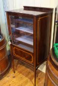 Edwardian mahogany and satinwood inlaid glazed door music cabinet,