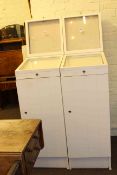 Pair slim double glazed display case top jewellers shop cabinets