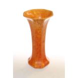 Royal Lancastrian orange glazed octagonal vase