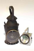 Two vintage railway lamps including one by Bardic Ltd