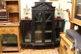 Victorian ebonised four door parlour cabinet