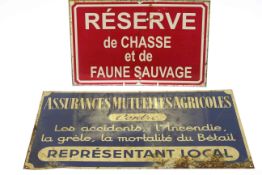 Two French enamel signs