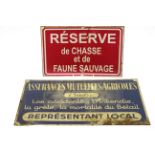 Two French enamel signs