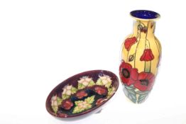 Moorcroft bowl (second) and an Old Tupton Ware vase (2)