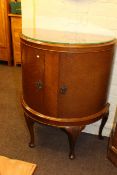 Mahogany demi lune two door cocktail cabinet