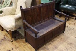 Oak box hall bench,