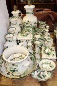 Collection of Masons 'Chartreuse' including lamps, vases, clock,