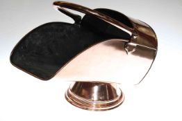 Highly polished copper swing handled coal scuttle