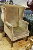 Georgian style wing back armchair