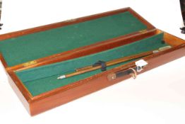 Vintage wooden gun case and barrel cleaner