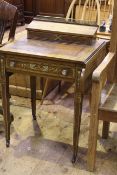 Late Victorian inlaid rosewood drop side ladies writing desk