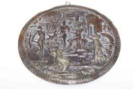 Plaquette, probably South German, depicting the Judgement of Solomon,