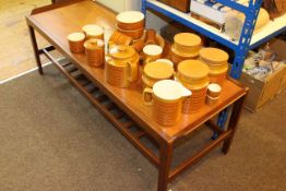 Hornsea 'Saffron' tableware, teak coffee table,