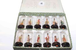 Boxed set of twelve 'Figures of the Dream of Red Mansions'
