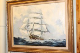 Michael Matthews, In Full Sail, oil on canvas, signed lower left, 59.