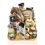Four large Royal Doulton character jugs, Royal Doulton toby jug,