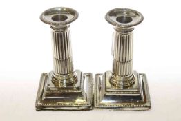 Pair of late Victorian silver candlesticks, Sheffield 1896,