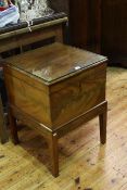 19th Century mahogany square cellarette/table
