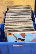 Two boxes of vinyl including Hollies, Beatles,