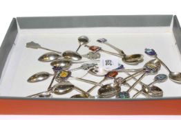 Collection of silver and enamel crested spoons