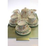 Minton Haddon Hall tea service (twenty two pieces)