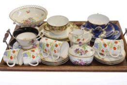 Set of six Wellington China coffee cups and saucers, cream jug and sugar bowl, rose decorated trio,