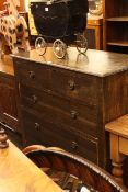 Edwardian oak chest of two short above three long drawers