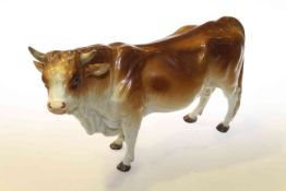 Large Continental porcelain model of a bull,