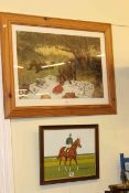 Two framed pictures, Minstrel,
