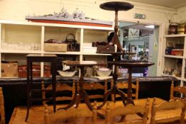 Four reproduction tripod tables and occasional table (5)