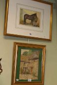 DM & EM Alderson, Study of a Horse in a stable, watercolour, signed an dated 1977 lower right,
