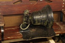 Large cast bell and mount inscribed Hilton 1800,