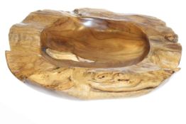 Naturalistic polished wood fruit bowl