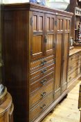 Late Victorian gents combination wardrobe and similar three height chest