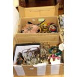 Two boxes of costume jewellery