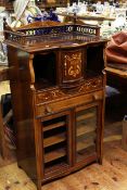Late Victorian inlaid rosewood music cabinet