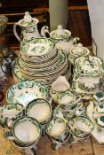 Collection of Masons 'Chartreuse' including teapot, coffee pot, sauce tureen,