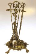 Ornate brass hunting theme companion set